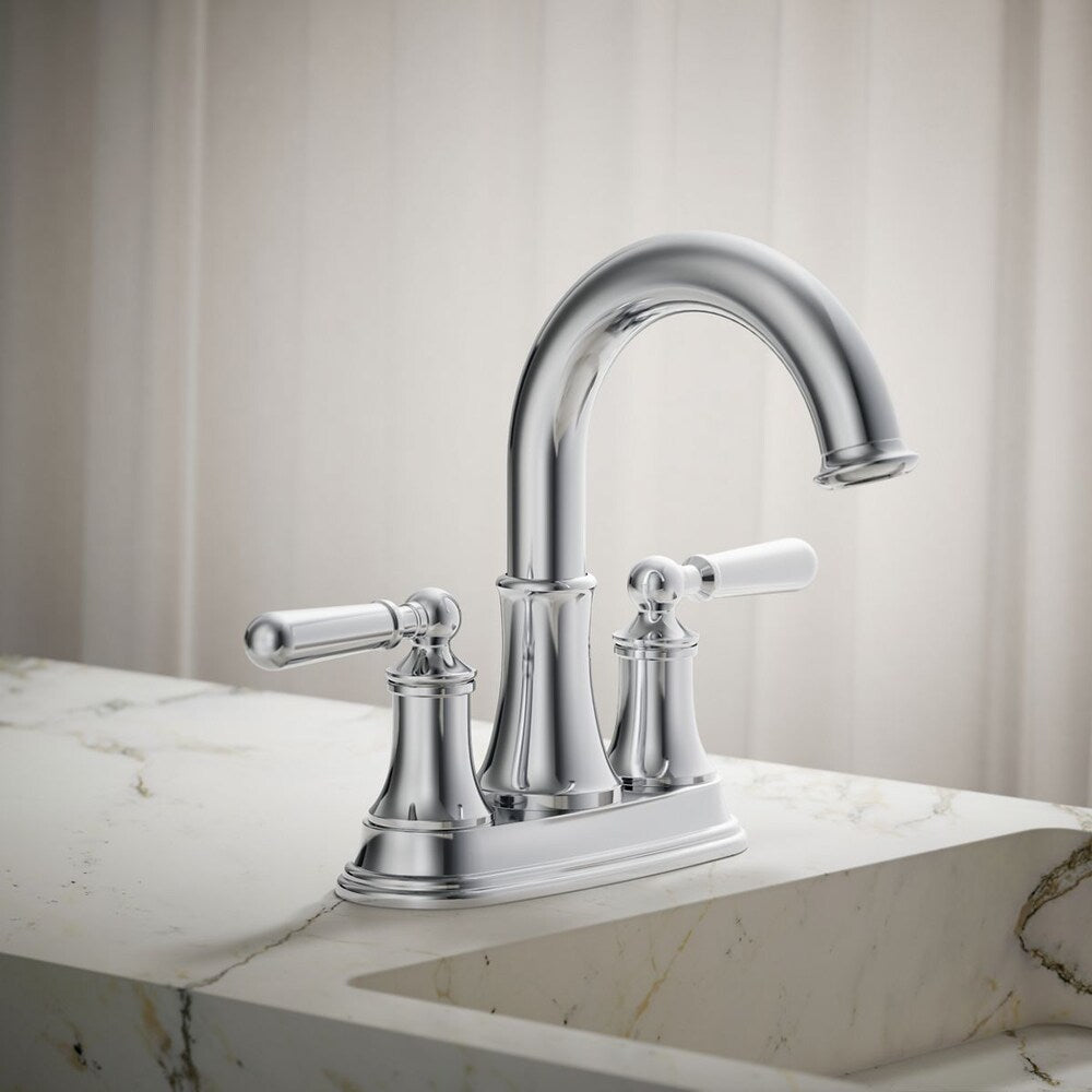 Robinet de lavabo de salle de bain central Capilano en chrome poli