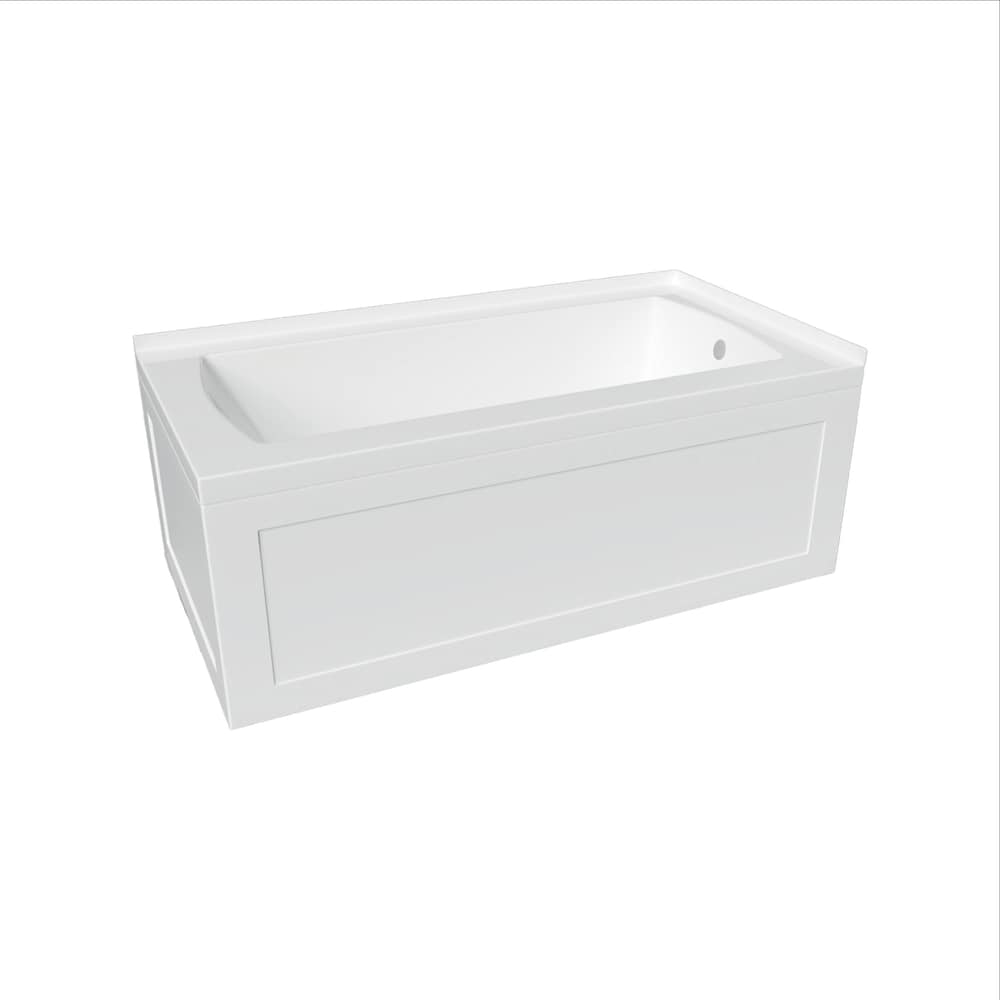 Baignoire à jupe double face IVY 60 pouces x 32 po, emplacement du drain à droite, jupe à gauche