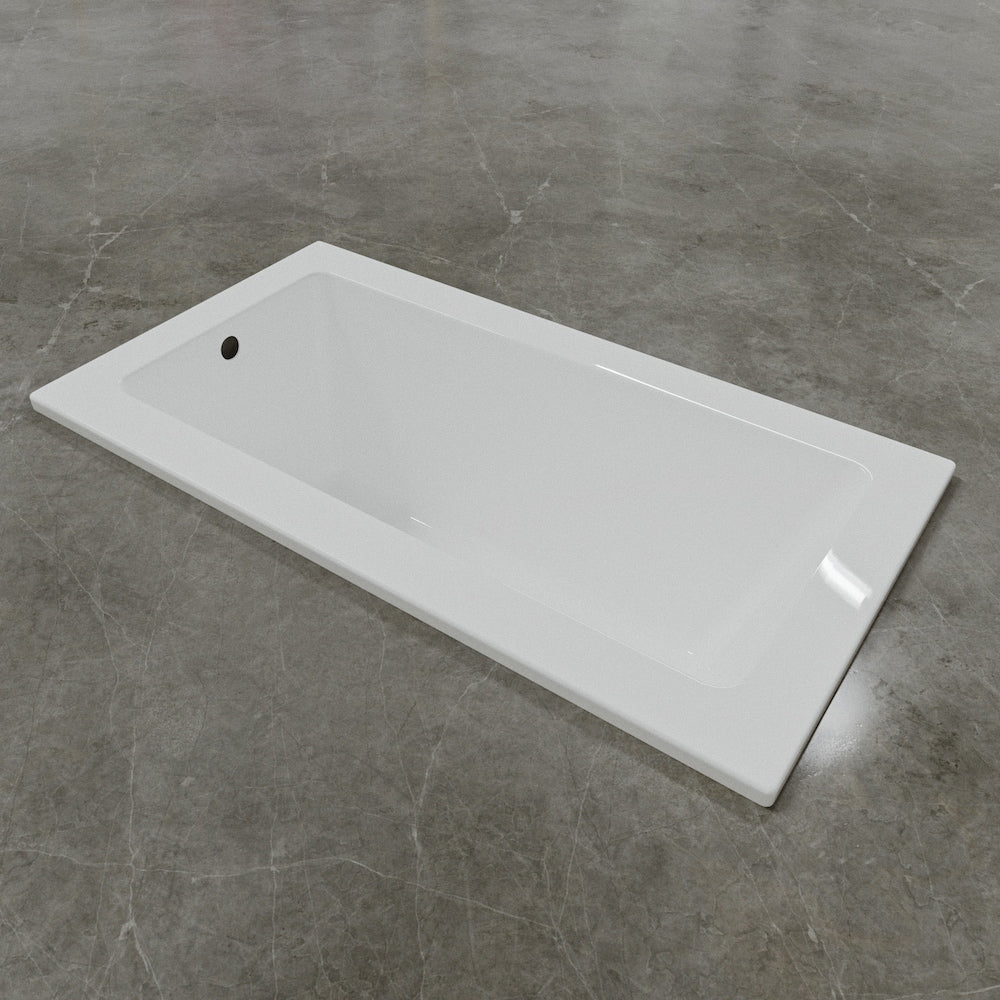 Baignoire encastrée LILY 60 pouces x 30 pouces avec drain décalé