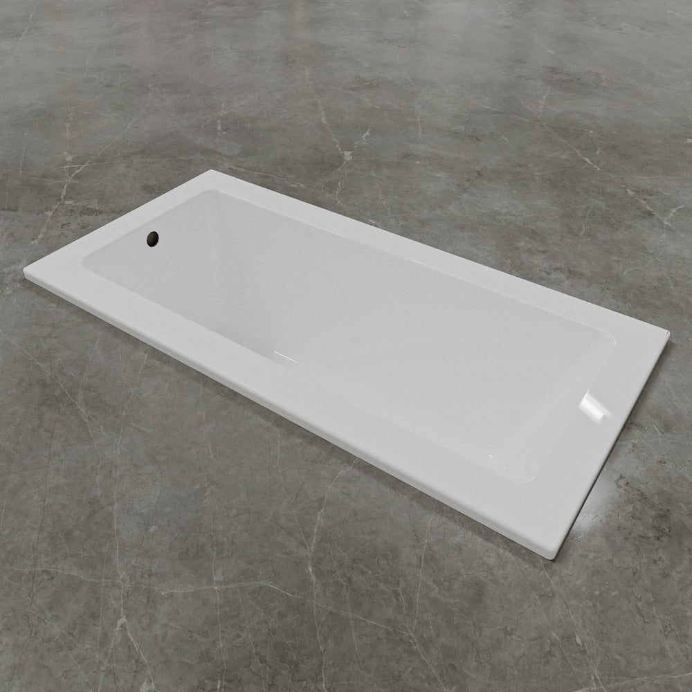 Baignoire encastrée LILY 66 pouces x 32 pouces avec drain décalé