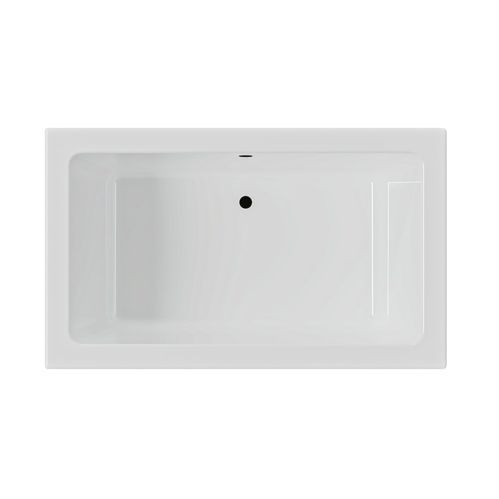 Baignoire encastrée LILY 60 pouces x 36 pouces avec drain central décalé