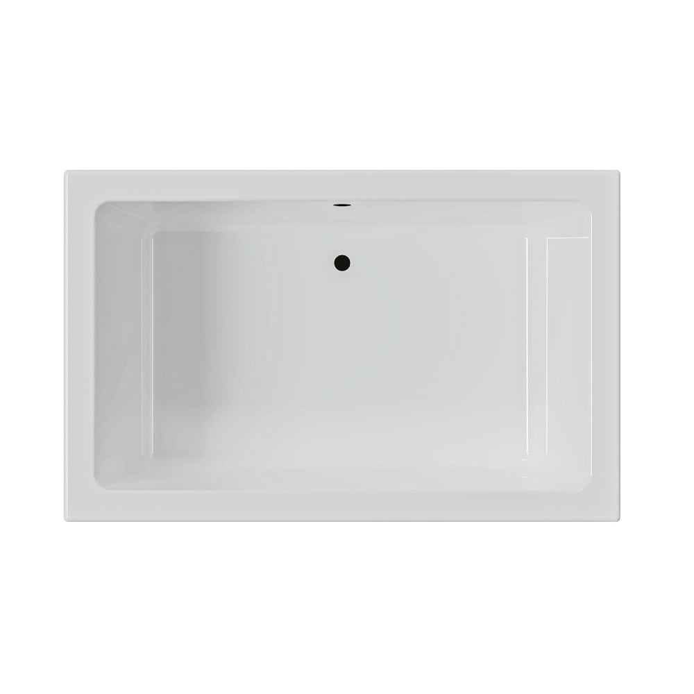 Baignoire encastrée LILY 66 pouces x 42 pouces avec drain central décalé
