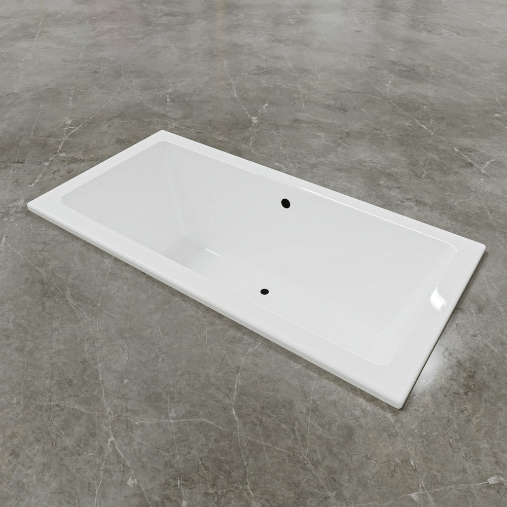 Baignoire encastrée LILY 72 pouces x 36 pouces avec drain central décalé