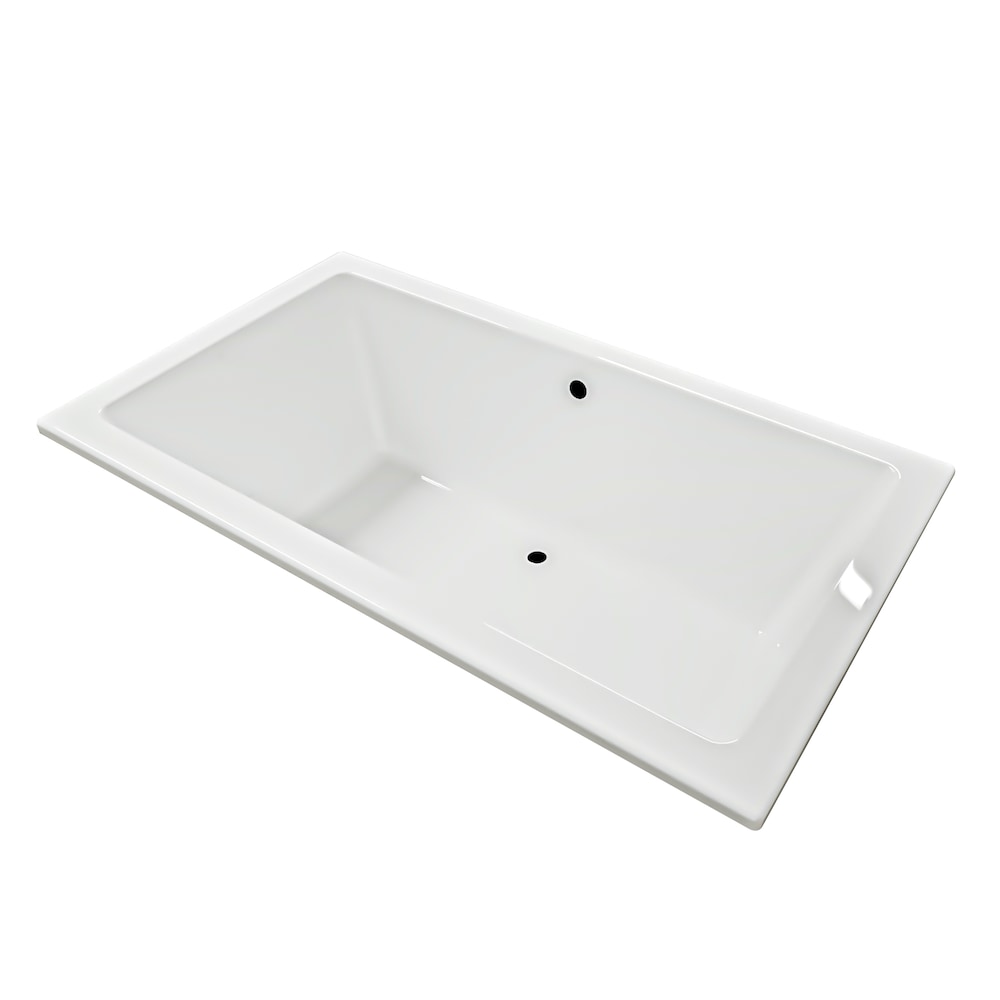 Baignoire encastrée LILY 72 pouces x 42 pouces avec drain central décalé