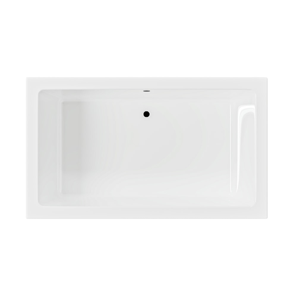 Baignoire encastrée LILY 72 pouces x 42 pouces avec drain central décalé