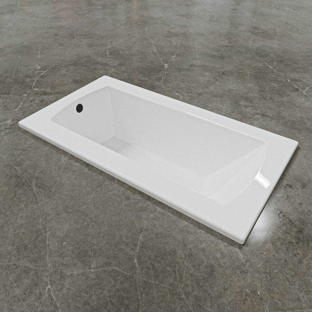 Baignoire encastrée CALLA 60 pouces x 32 pouces avec drain décalé
