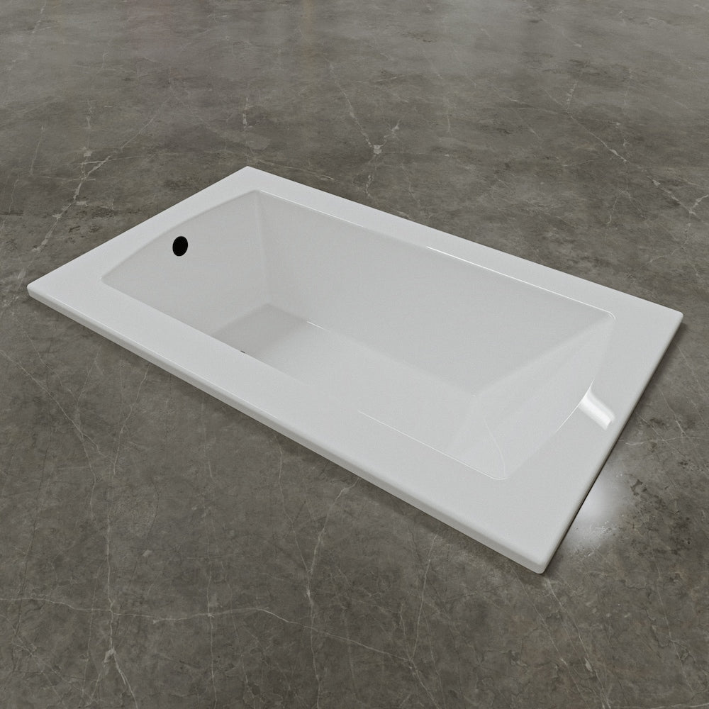 Baignoire encastrée CALLA 60 pouces x 36 pouces avec drain décalé