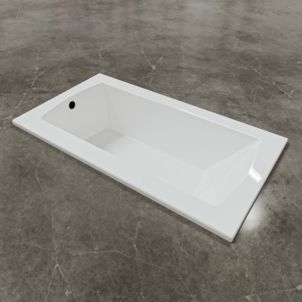 Baignoire encastrée CALLA 66 pouces x 36 pouces avec drain décalé