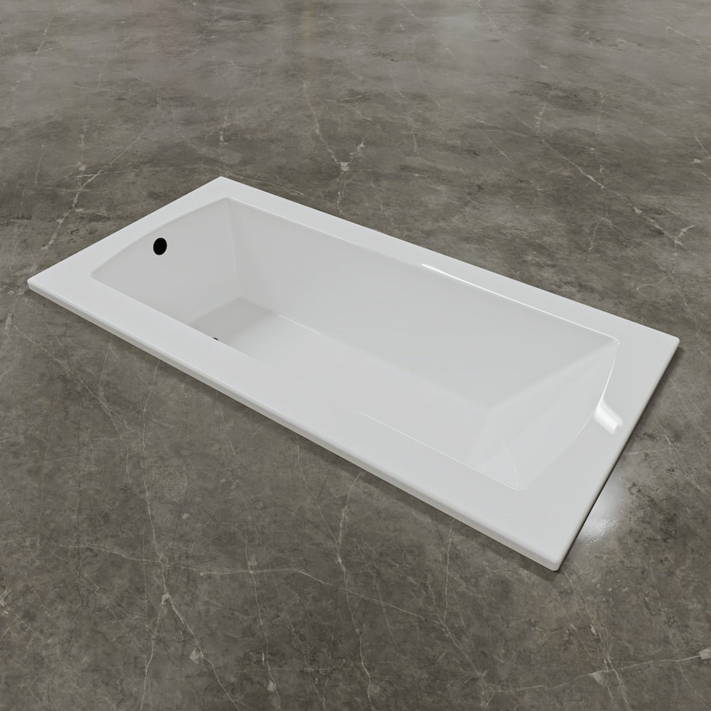 Baignoire encastrée CALLA 72 pouces x 36 pouces avec drain décalé