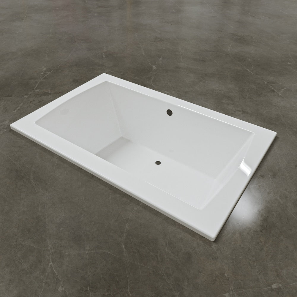 Baignoire encastrée à drain central décalé CALLA 66 po x 42 po