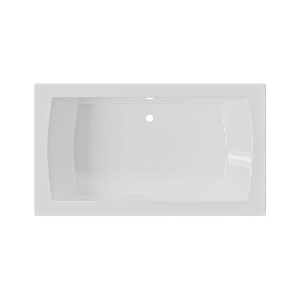 Baignoire encastrée CALLA 72 pouces x 42 pouces avec drain central décalé
