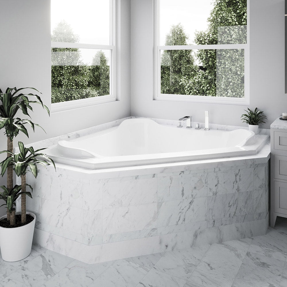 HANA 60 inch x 60 Corner Drop-in Bathtub with Seat