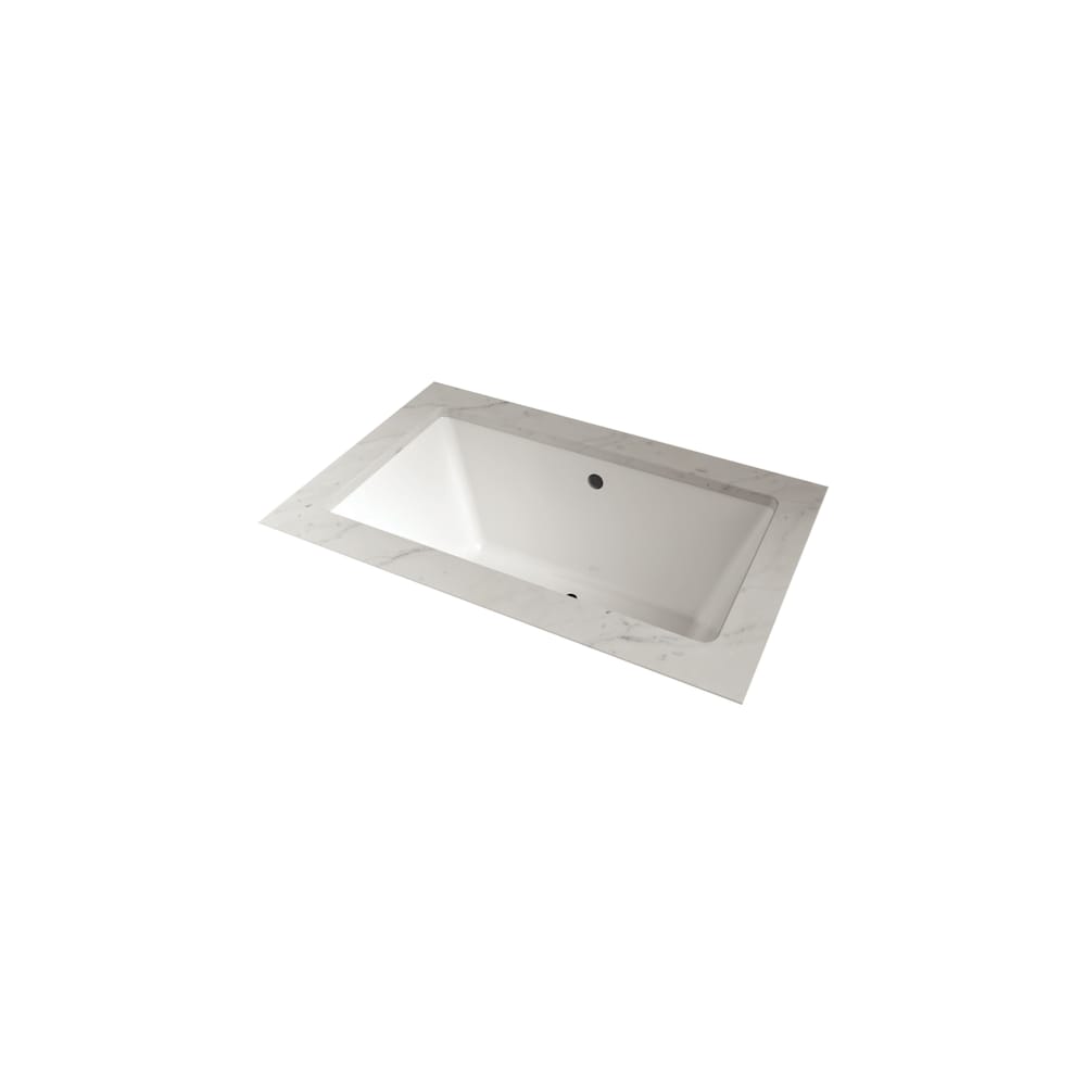 Baignoire sous plan LILY 60 po x 36 po à drain central décalé