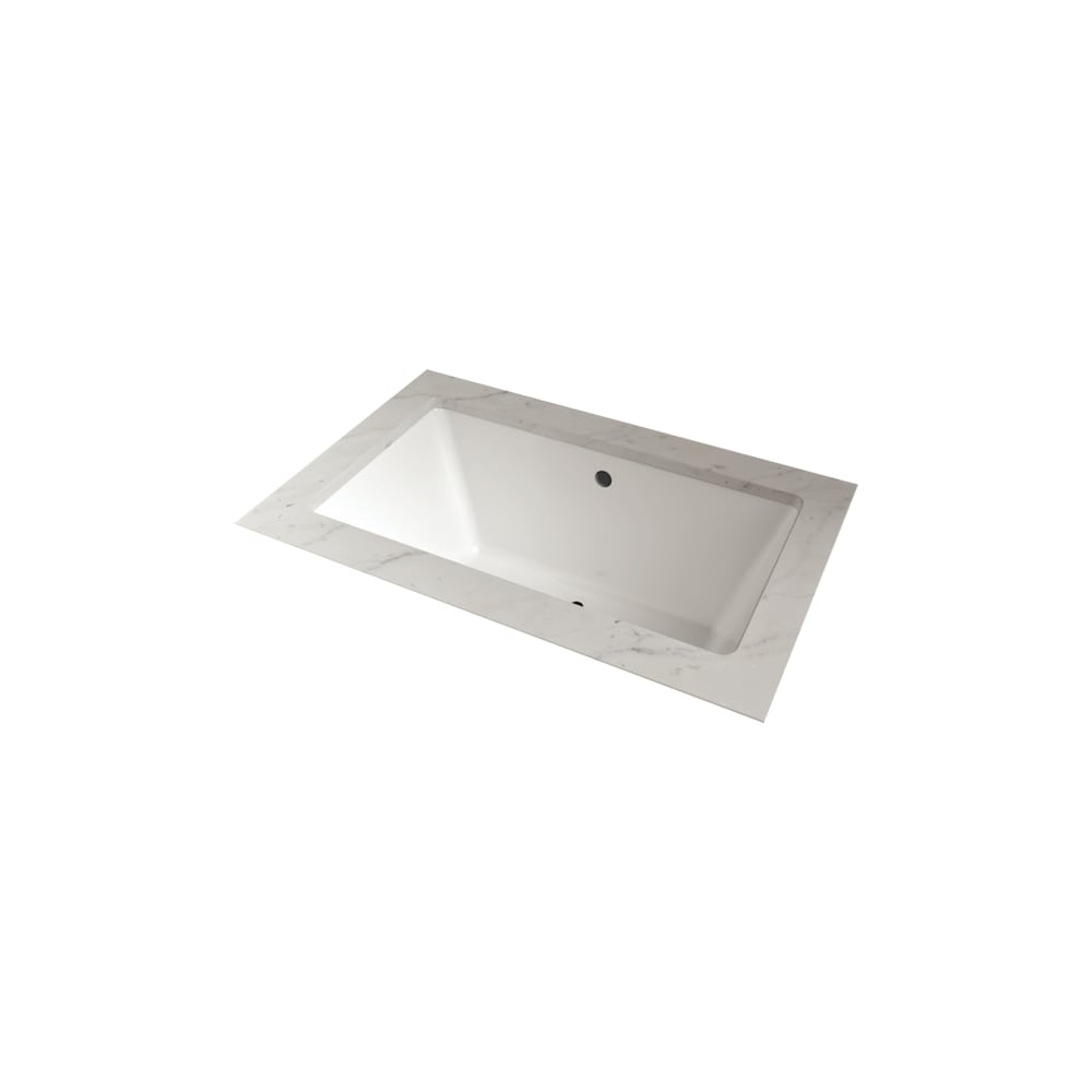 Baignoire sous plan LILY 66 po x 36 po à drain central décalé