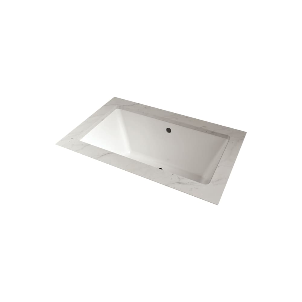 Baignoire sous plan LILY 72 po x 36 po à drain central décalé