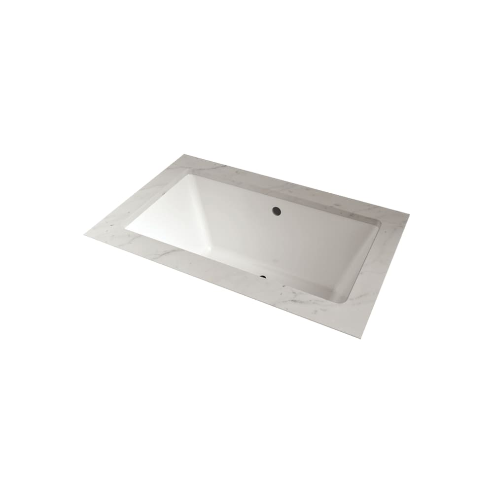 Baignoire sous plan LILY 72 po x 42 po à drain central décalé