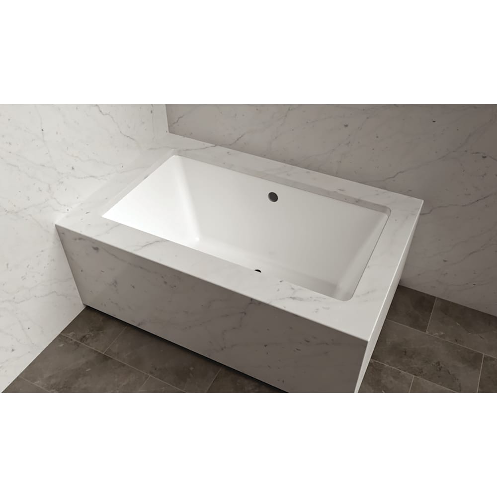 Baignoire sous plan LILY 72 po x 42 po à drain central décalé