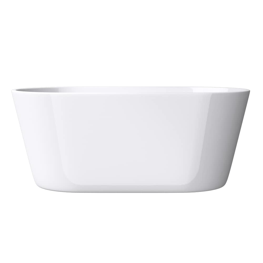 Harmony 4.9-ft. Acrylic Seamless Free-Standing Centre Drain Oval Soaker Bathtub in White