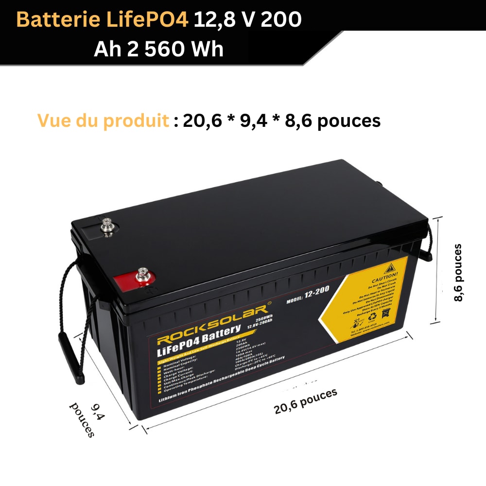 12V 200Ah Deep Cycle LiFePO4 Battery with BMS System