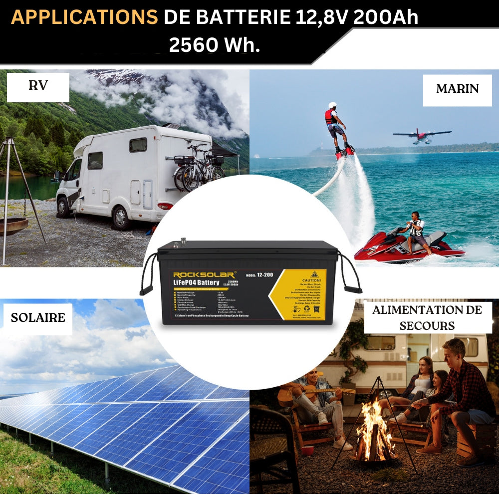 12V 200Ah Deep Cycle LiFePO4 Battery with BMS System