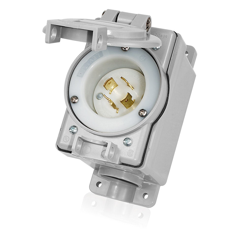 20 Generator Inlet Kit 125/250V Includes Flanged Inlet Weatherproof Cover and FD Box
