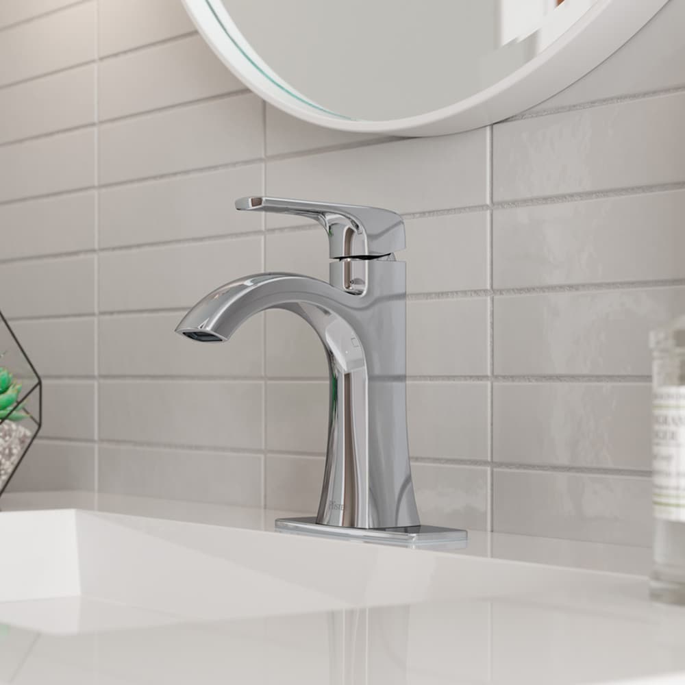 Robinet de salle de bain à commande unique Bruxie en chrome poli
