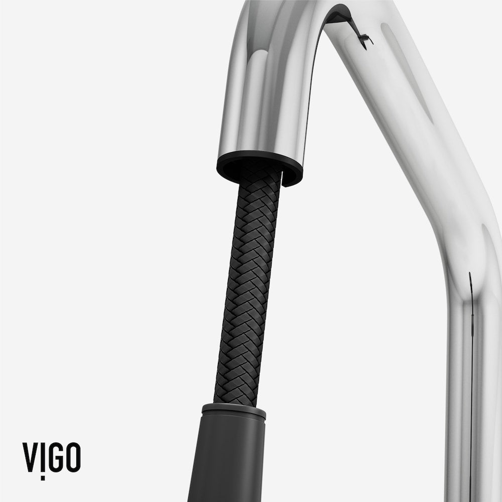 Robinet de cuisine à poignée unique et pulvérisateur rétractable Utopia en chrome