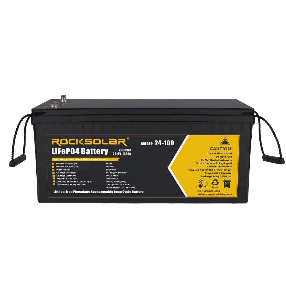 24V 100Ah Deep Cycle LiFePO4 Battery with BMS System