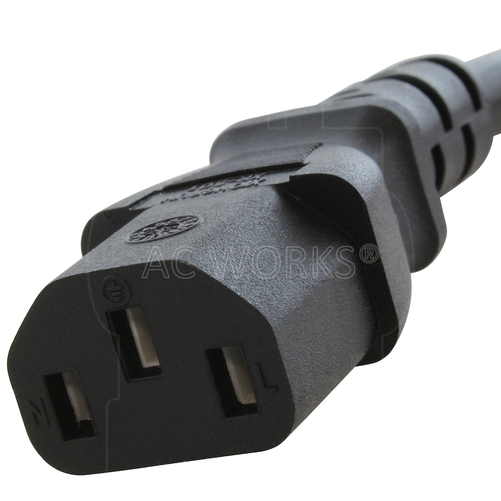1FT IEC C14/ Sheet E IT Plug to IEC C13 Female Connector