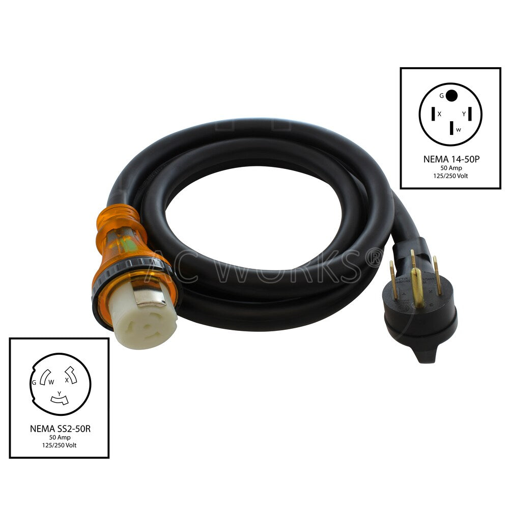 20ft 50A RV/Marine Power Cord with Power Indicator
