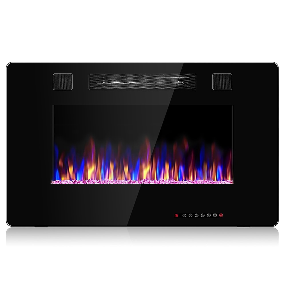 Cheminée électrique encastrée Ultra fine, chauffage mural, flamme multicolore, 30 pouces