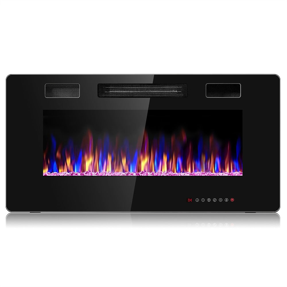 Cheminée électrique encastrée Ultra fine, chauffage mural, flamme multicolore, 36 pouces