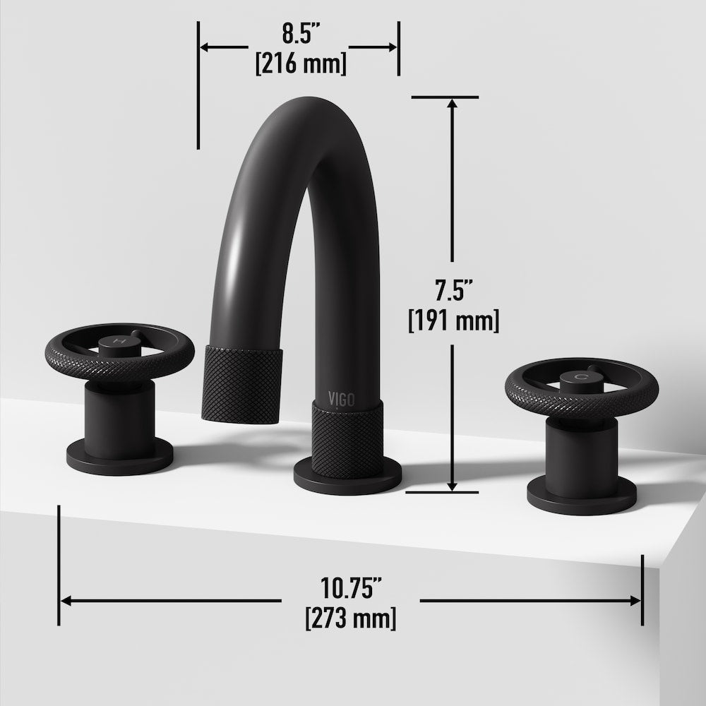 Robinet de salle de bain à 2 poignées Wythe de 11 po de largeur en noir mat