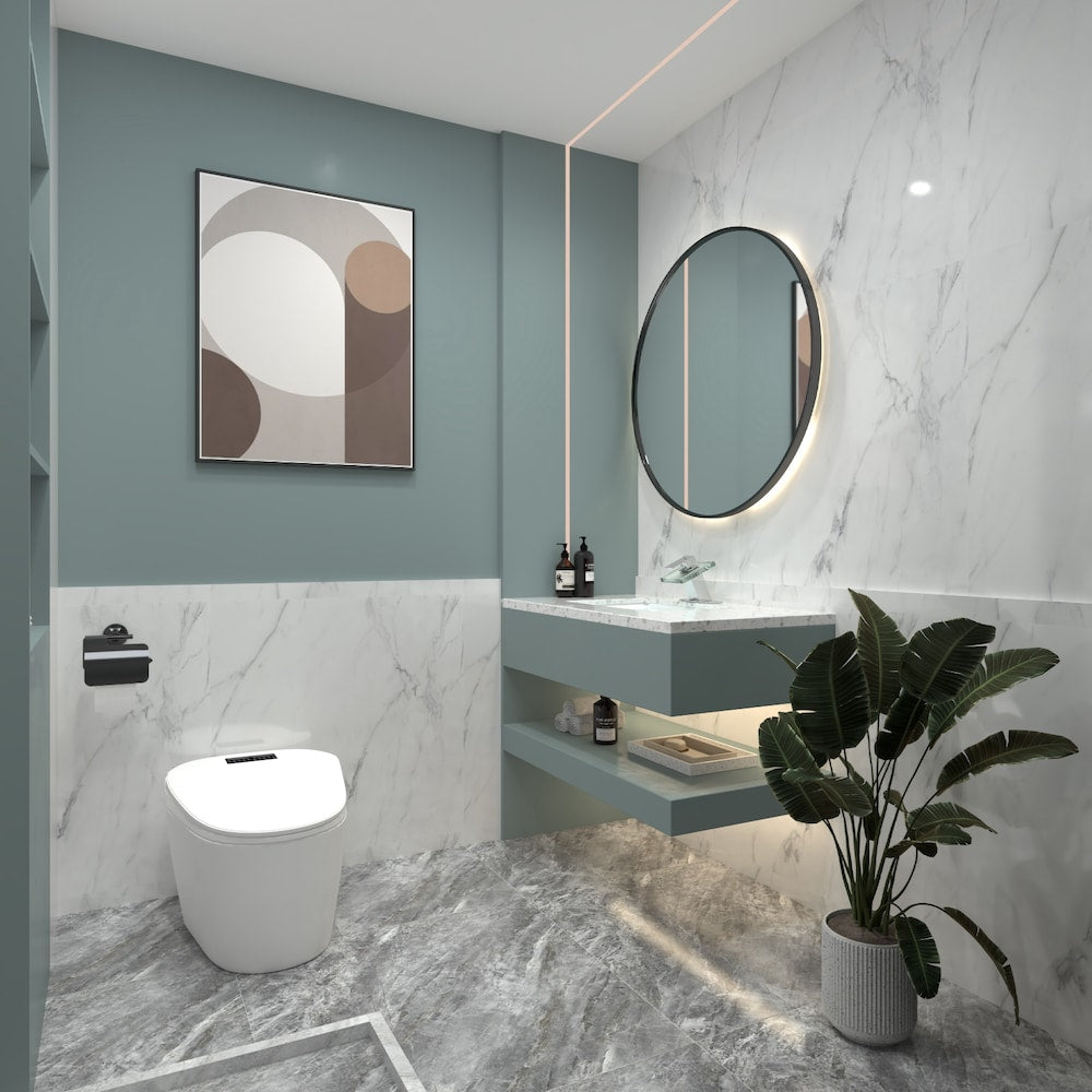Robinet de salle de bain à un trou et à poignée unique en cascade avec bec en verre en chrome poli