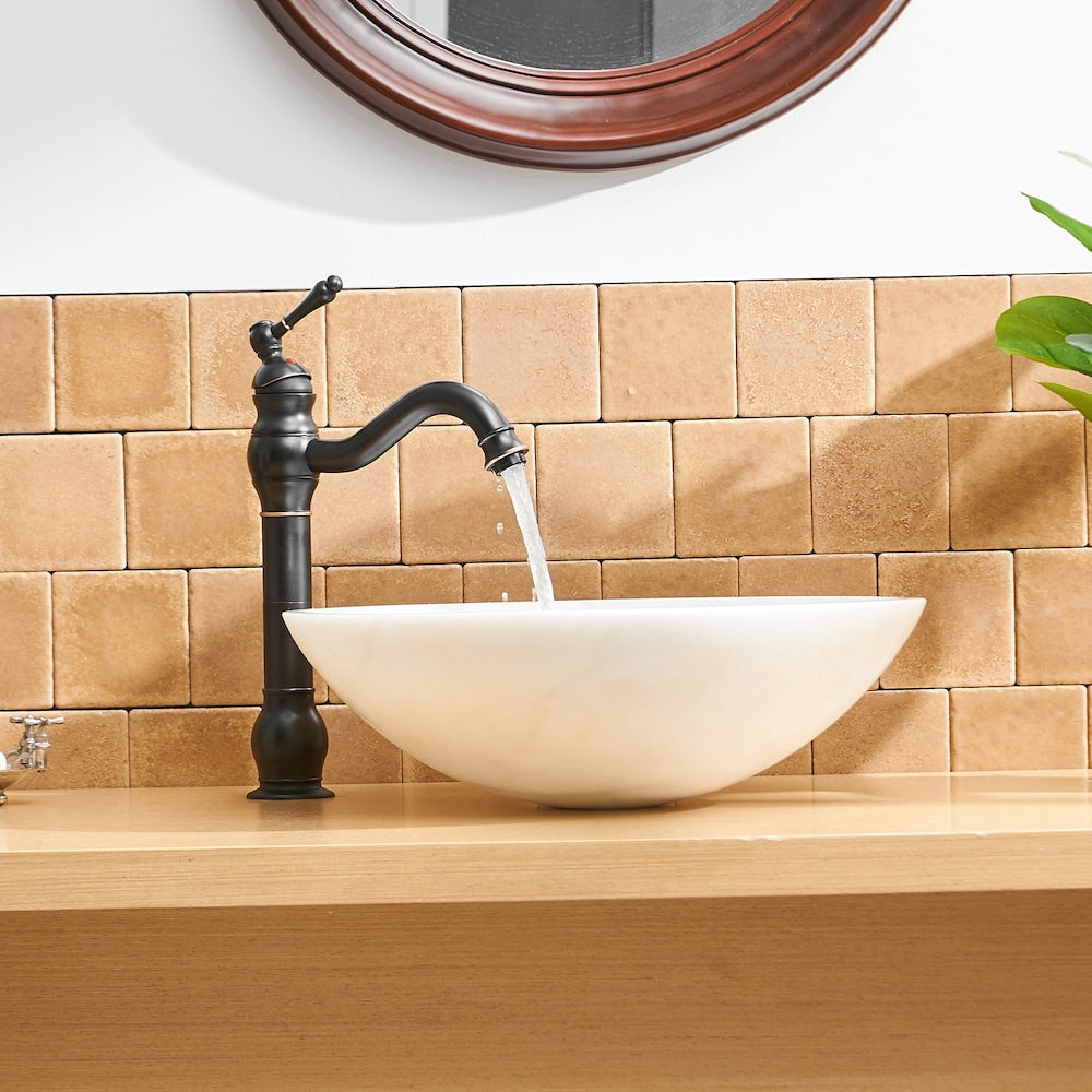 Waterfall Single Hole Single-Handle Vessel Bathroom Faucet with Drain Assembly in Oil Rubbed Bronze