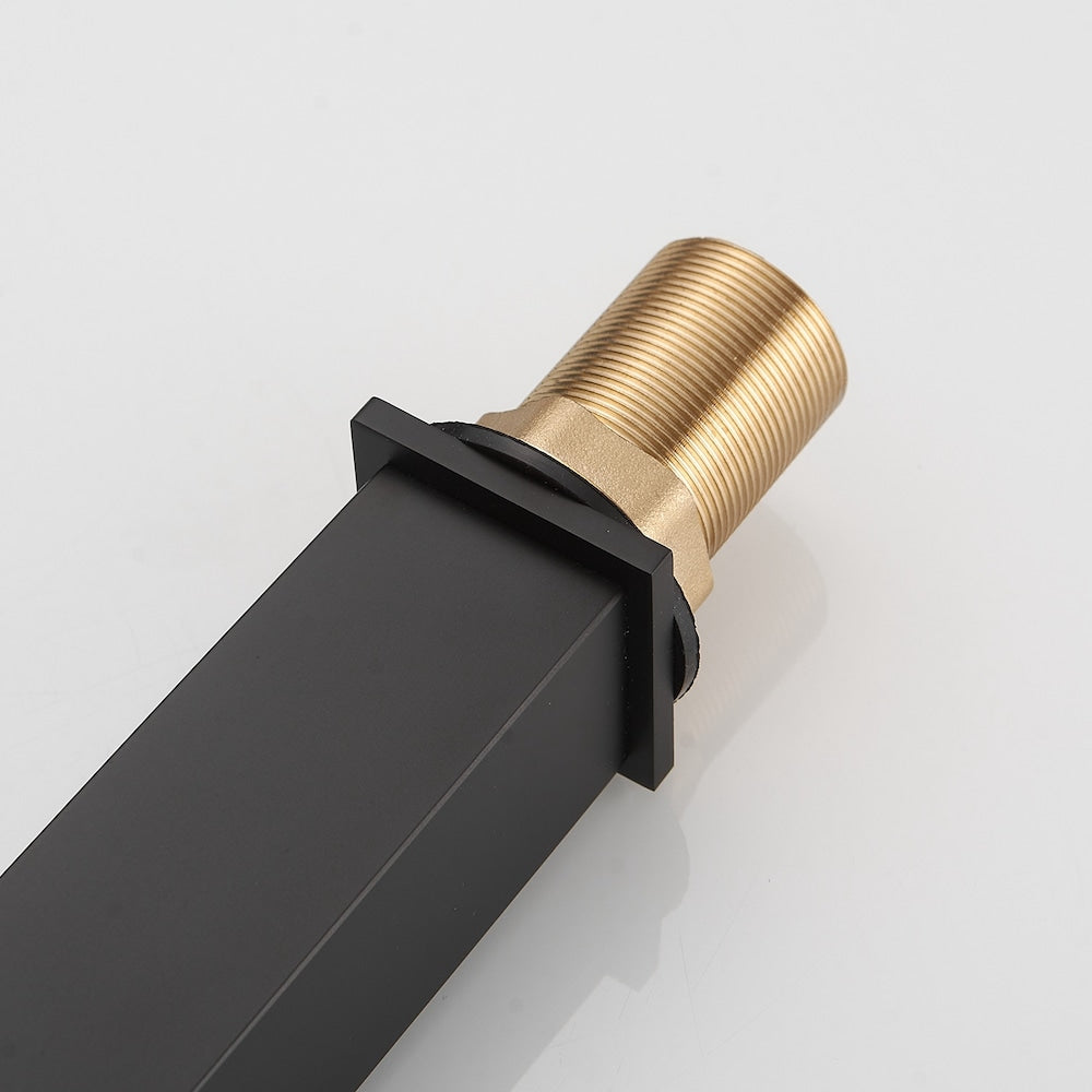 Robinet de salle de bain monotrou à poignée unique en noir mat