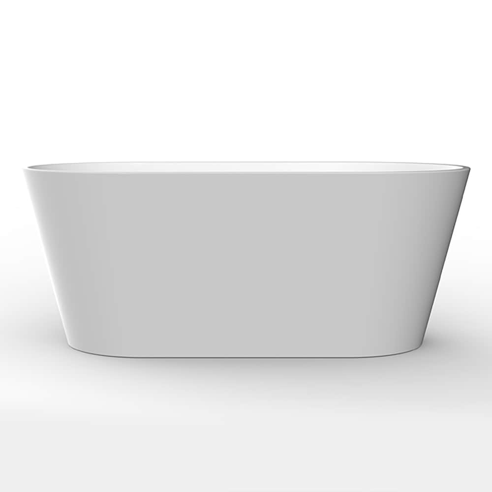 Harmony 5.58 ft. Acrylic One-Piece Freestanding Oval Soaker Bathtub with Centre Drain in White