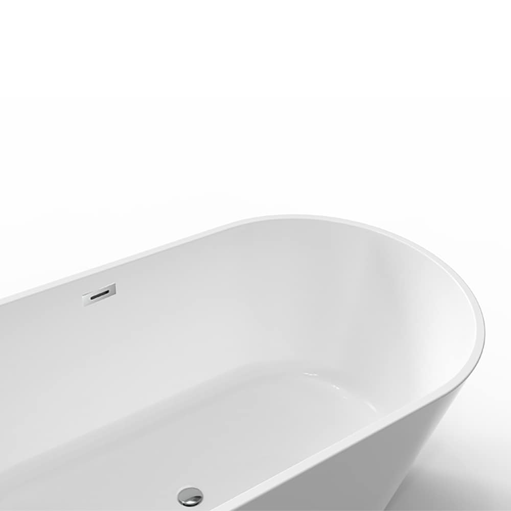 Harmony 5.58 ft. Acrylic One-Piece Freestanding Oval Soaker Bathtub with Centre Drain in White