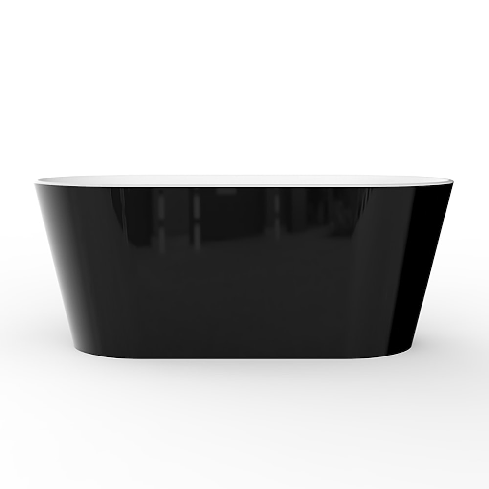 Baignoire autoportante ovale monobloc en acrylique Harmony de 5,58 pi avec drain central en noir