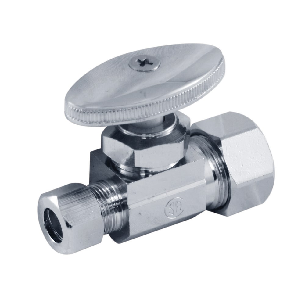 5/8-inch O.D. Comp. x 1/2-inch O.D. Comp. Straight Multi-Turn Supply Stop Valve Pack of 6