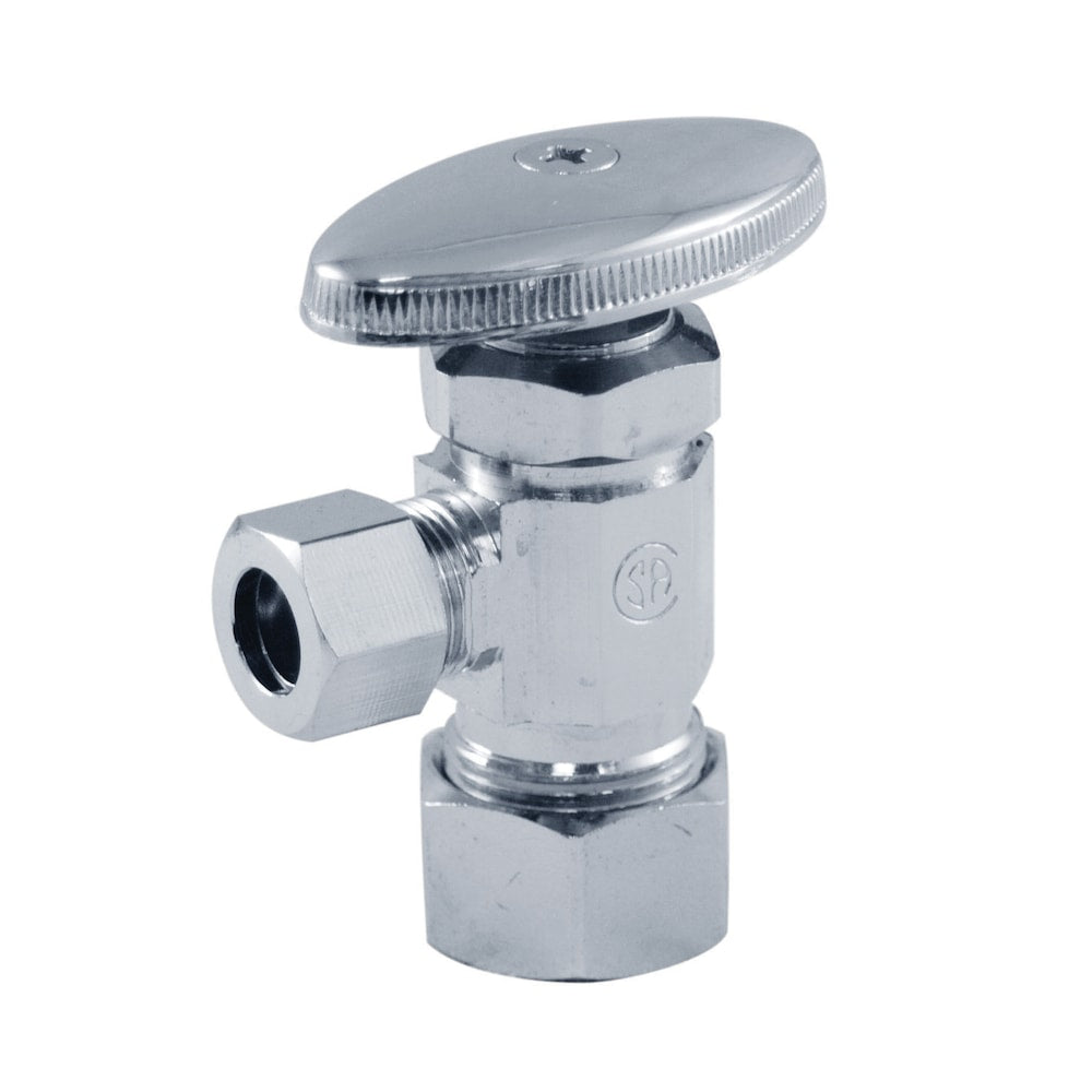 5/8-inch O.D. Comp. x 1/2-inch O.D. Comp. Angle Multi-Turn Supply Stop Valve Pack of 6