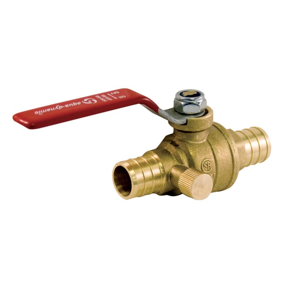 Robinet à bille PEX 1/2 pouce avec drain en laiton sans plomb, paquet de 5