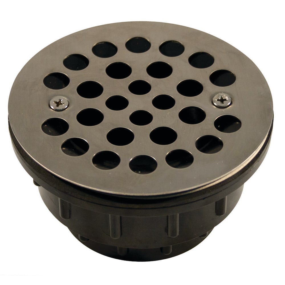 Drain de douche 2 pouces EZ Install, grille en nickel brossé, paquet de 2