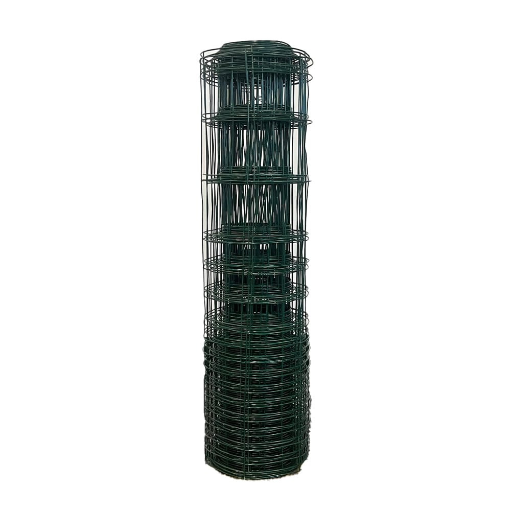 Clôture pour lapins en fil soudé recouvert de vinyle vert de 50 pi de long x 28 po de haut