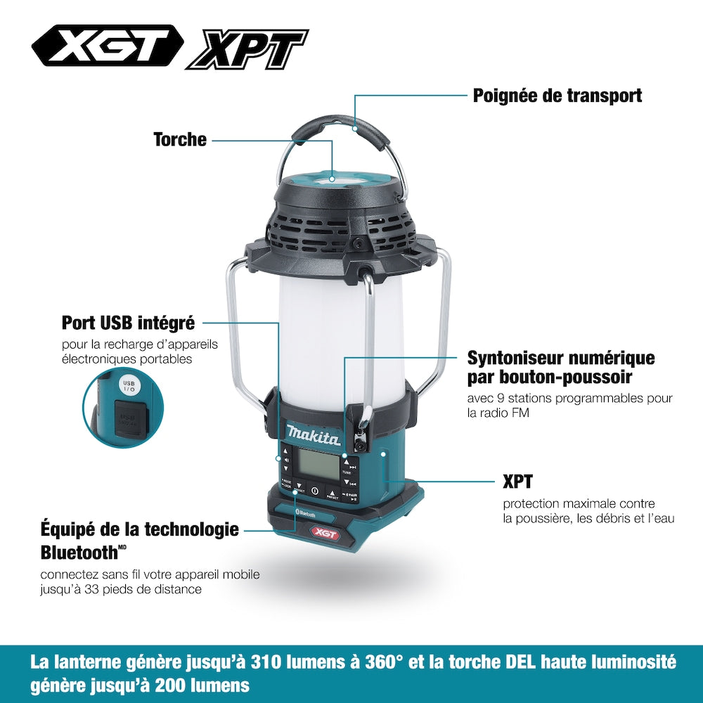 40Vmax XGT Cordless Lantern Radio with Built-in Flashlight and Bluetooth (Tool Only)