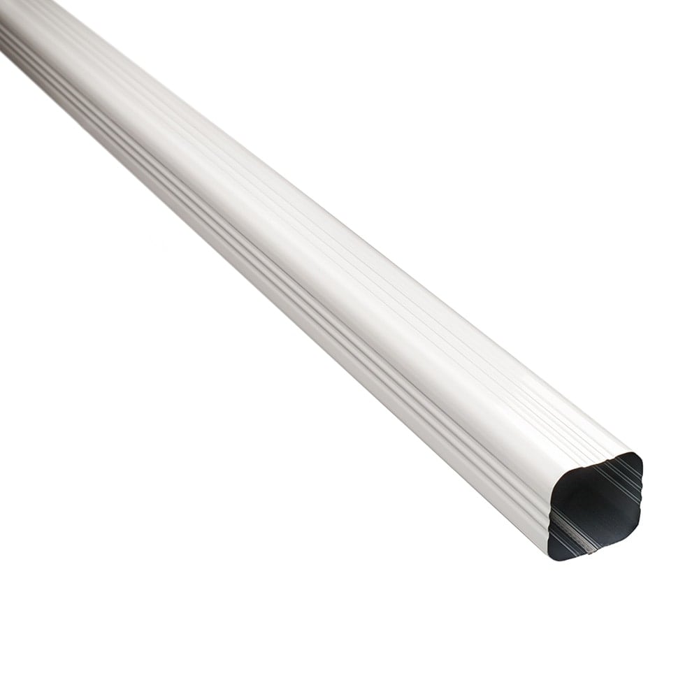 10 ft. L x 3-inch W x 3-inch H Aluminum Square Gutter (Eavestrough) Downspout in White