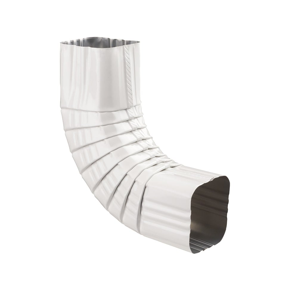 3-inch W x 3-inch D Aluminum Gutter (Eavestrough) Square Downspout Elbow in White