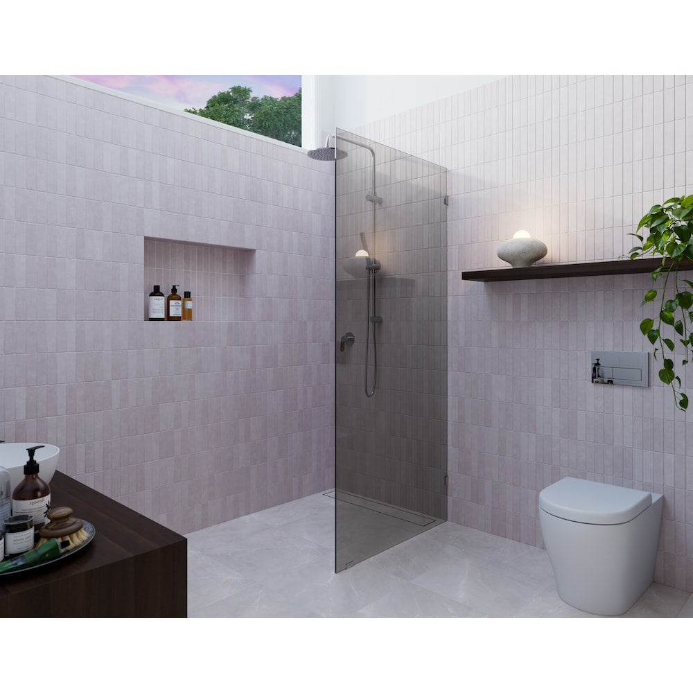 Ursa 30 in. W x 78 in. H Single Fixed Panel Bathtub Door in Chrome with Grey Tinted Glass