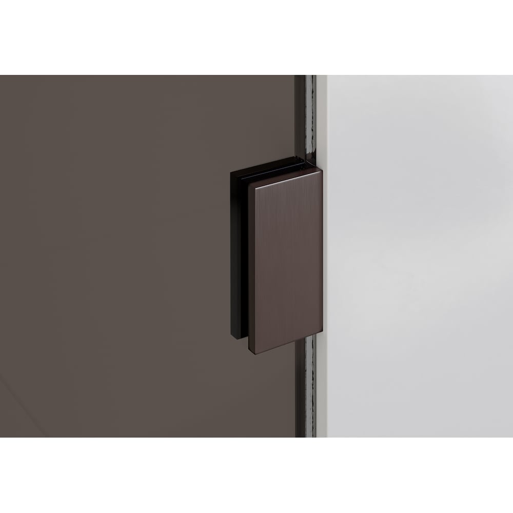 Porte de baignoire à panneau fixe simple Ursa de 34 po de largeur x 58,25 po de hauteur en bronze huilé avec verre teinté
