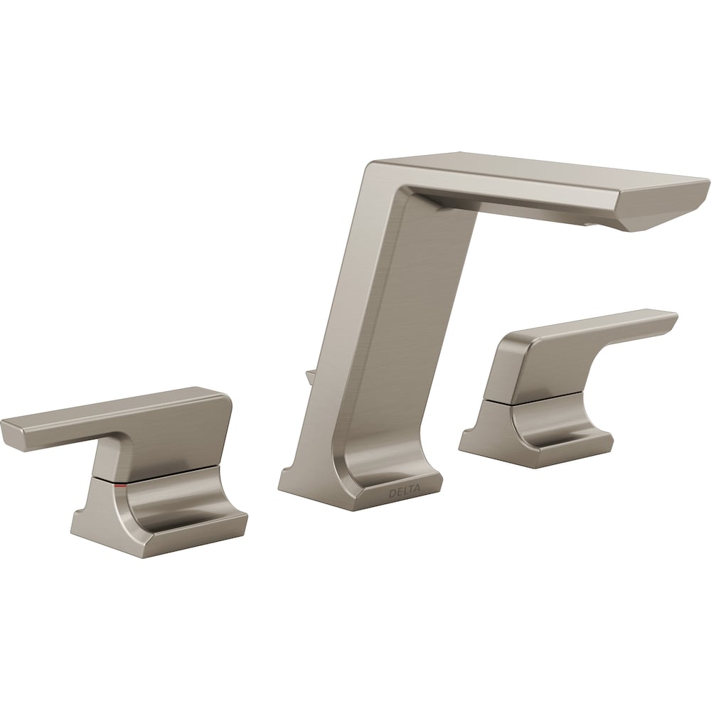 Pivotal Two Handle Widespread Lavatory Faucet Metal Pop-Up in Stainless Steel